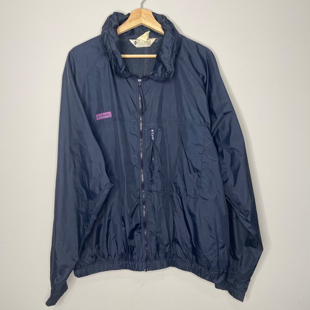 mens navy blue Columbia Windbreak Jacket size large